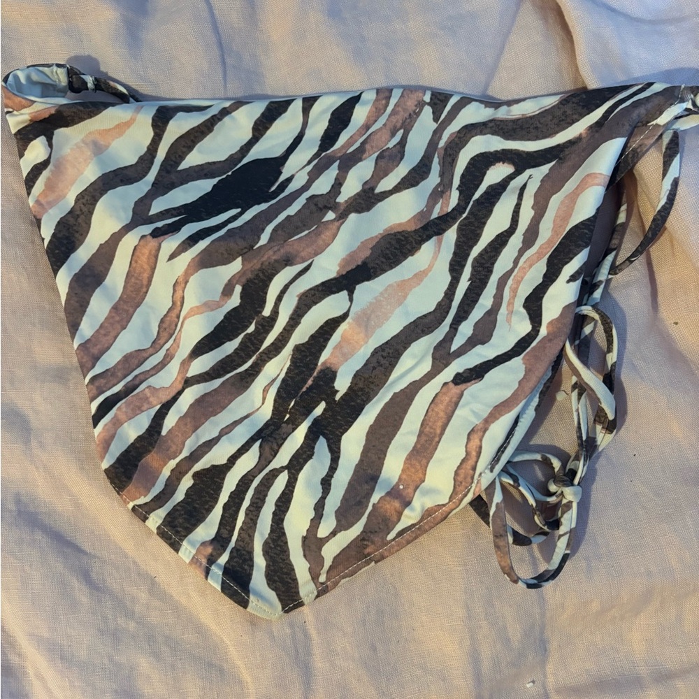Frankies bikinis tankini halter zebra top medium